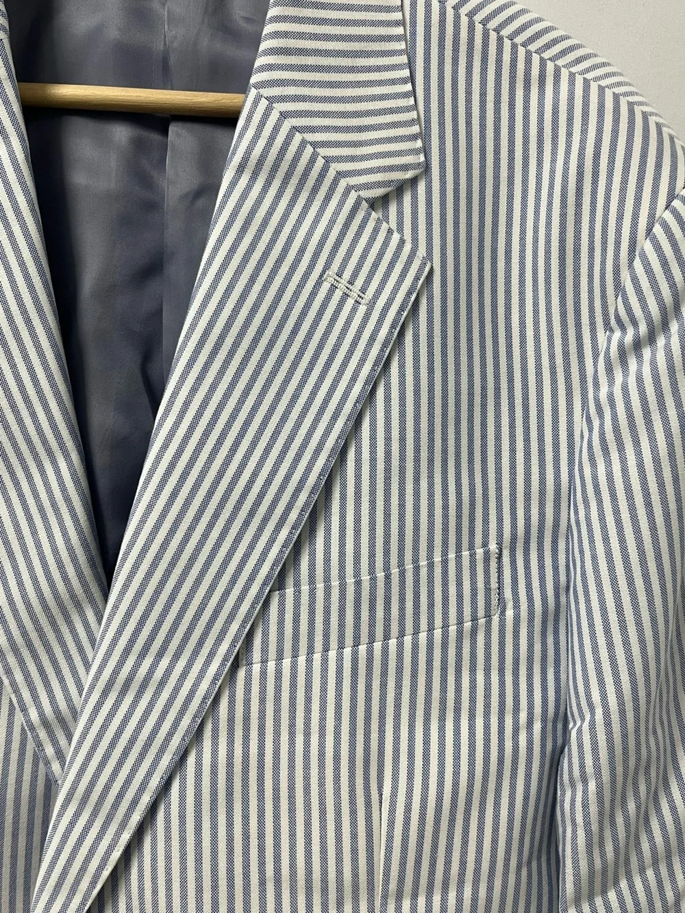NWT J.Crew Crosby Blazer Men’s 42R Blue Somelos Cotton Sport Coat Double Vent